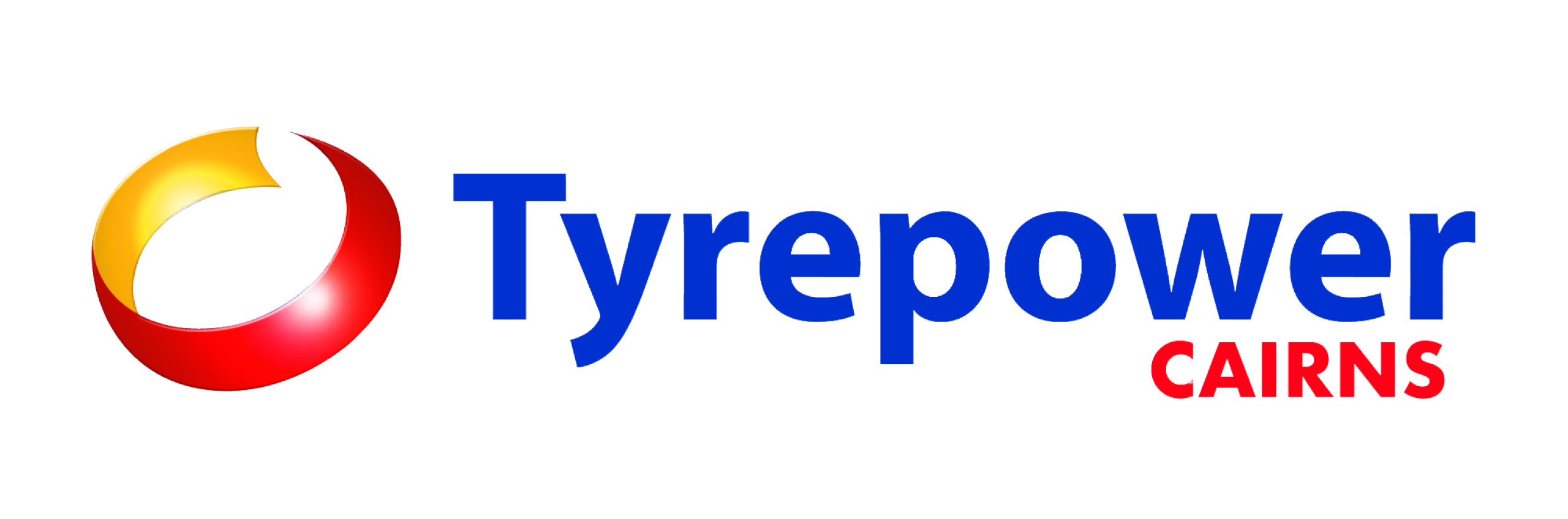Tyrepower Cairns logo: circular yellow–orange–red swoosh on the left and bold blue 'Tyrepower' with red 'CAIRNS' on the right.